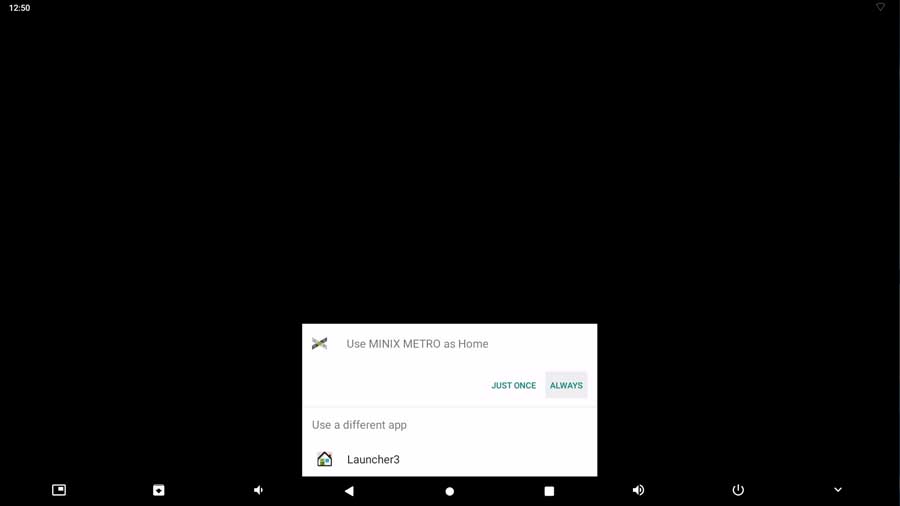 Choosing default launcher for Android TV box during setup