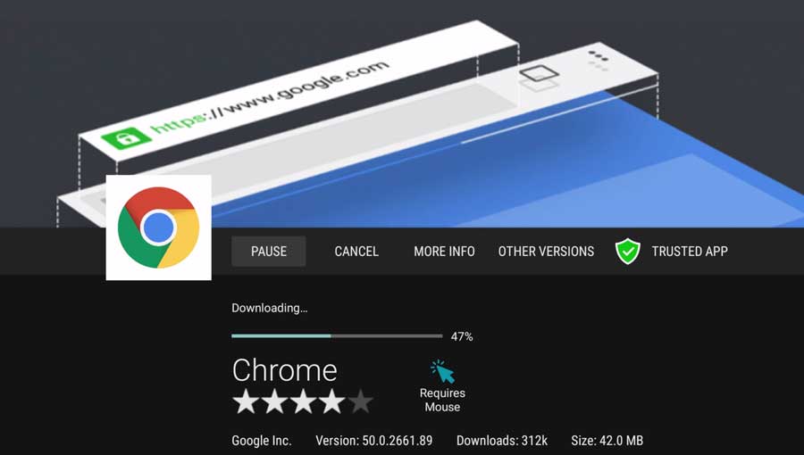 how to install google chrome on android tv