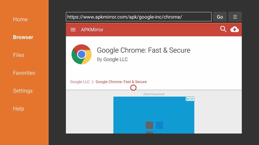 how to install google chrome on android tv