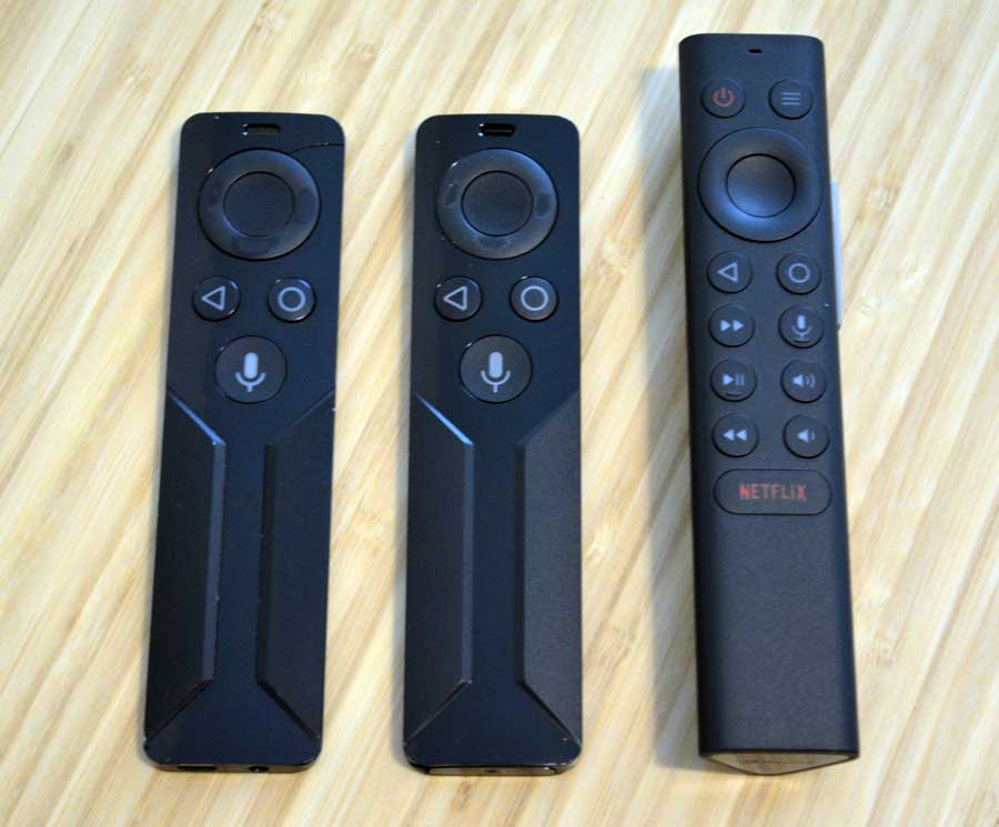 NVIDIA Shield remote controls: 2015 vs 2017 vs 2019