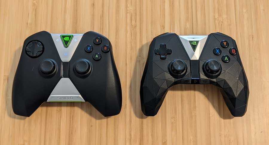 NVIDIA Shield TV controllers 2015 vs 2017 side by side