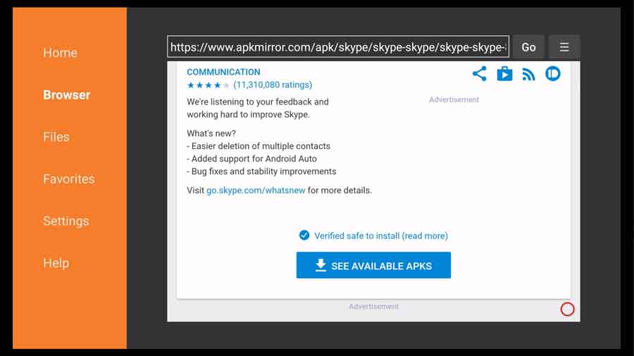download skype apk for android tv