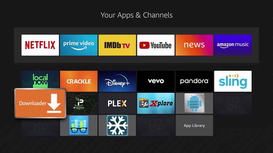 Your Apps & Channels menu. Click on Downloader App