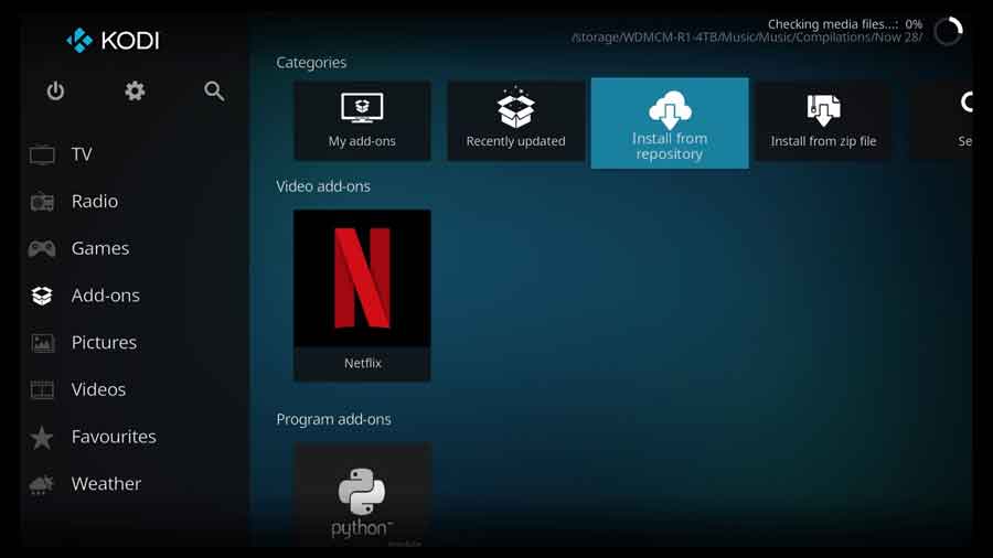 Add the Kodi log file viewer addon from repository