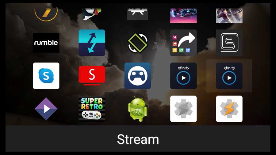 Using Sideload Launcher to open the Xfinity Stream Android TV app