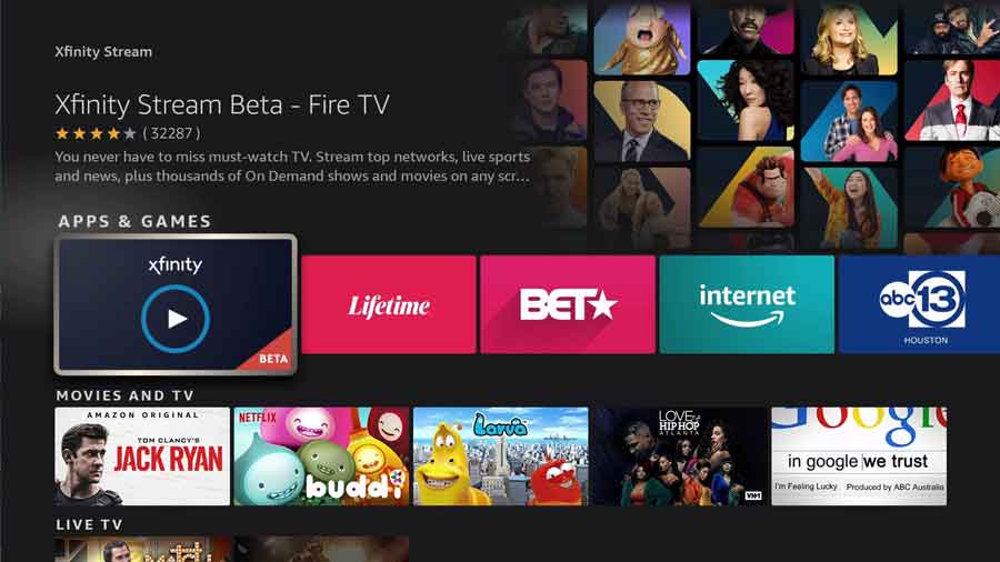 Click on the Xfinity Stream FireTV app