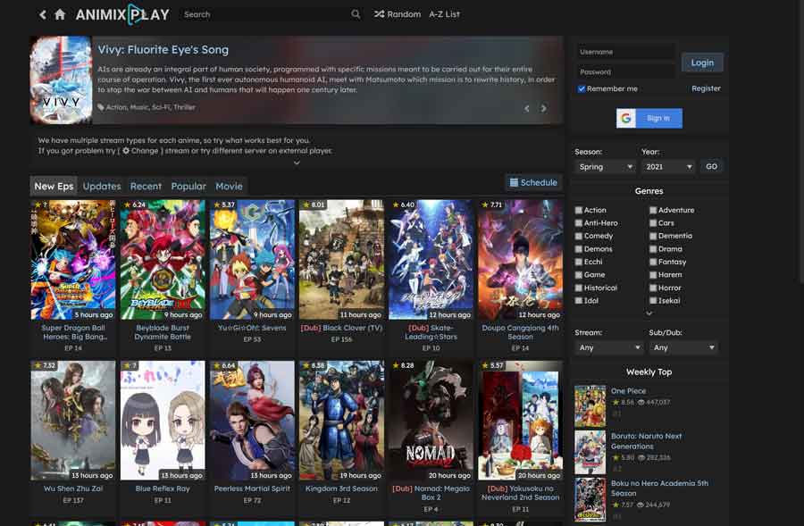 Best Anime Streaming Sites: AnimixPlay