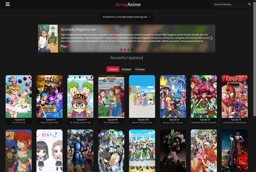 Best Anime Streaming Sites: arrayAnime