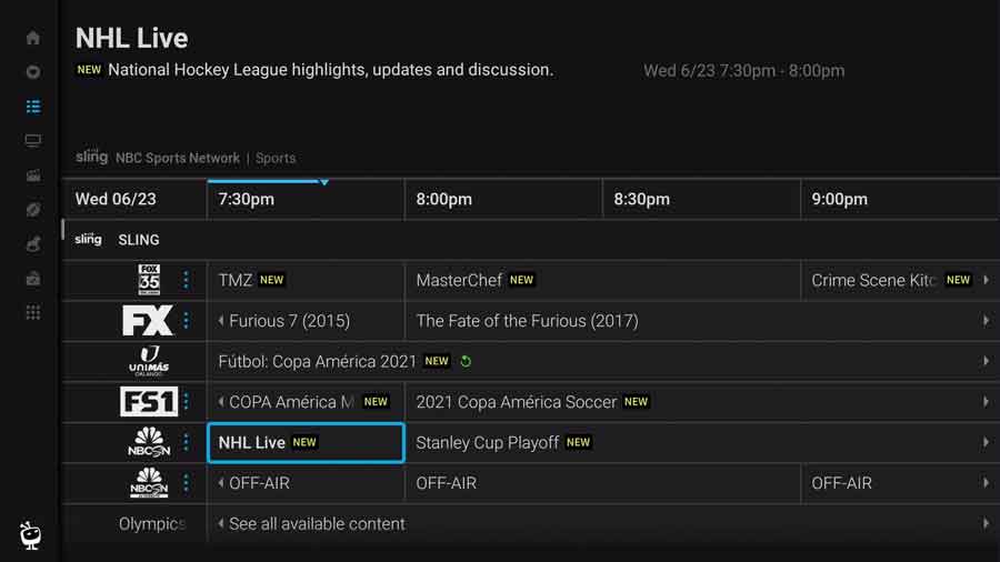 TiVo Stream guide