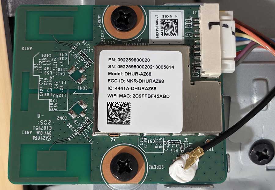 WiFi module out of an Insignia television