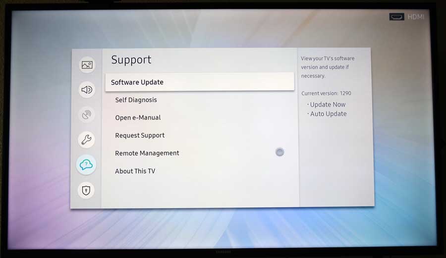 Updating firmware on Samsung Tizen TV