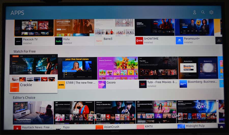 Samsung Tizen TV app store