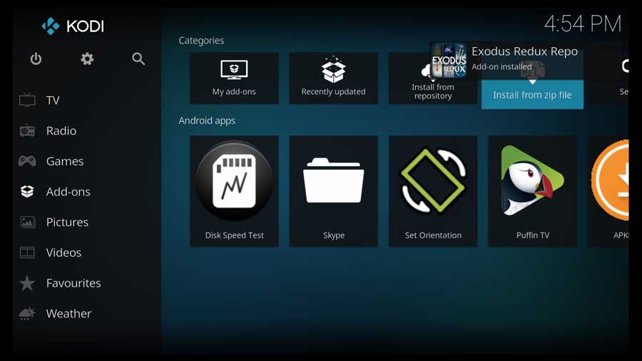 how to install exodus on kodi 17.4 from tvaddons