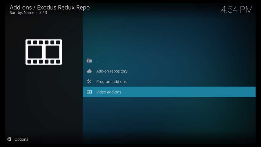 Kodi: Select Video Addons