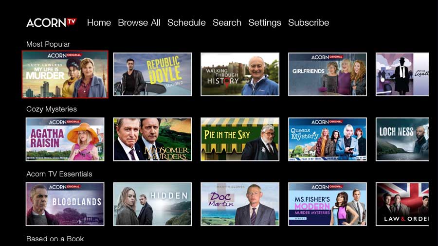 browse acorn tv