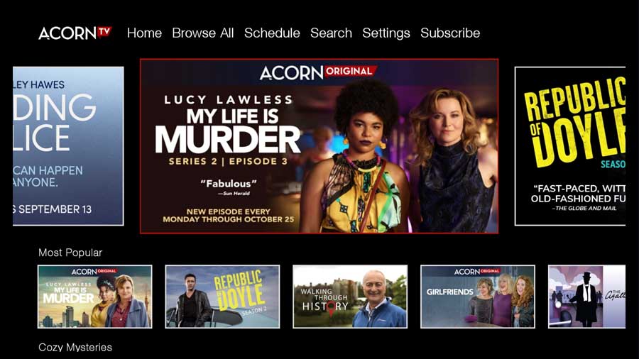 which has more shows britbox or acorn