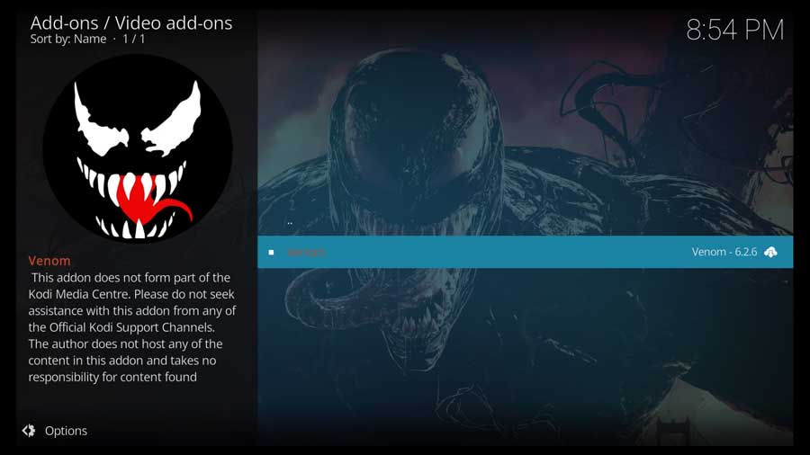 Choose Venom addon