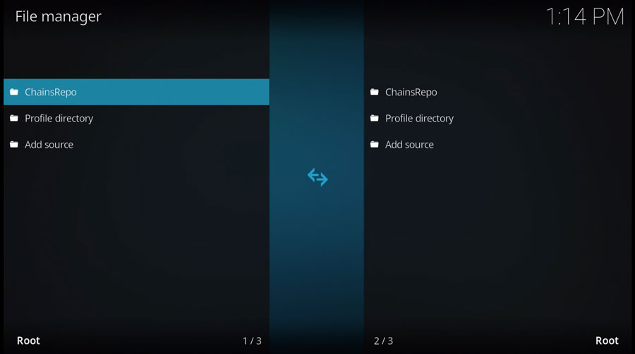 Chains Repository added to the custom file source locations