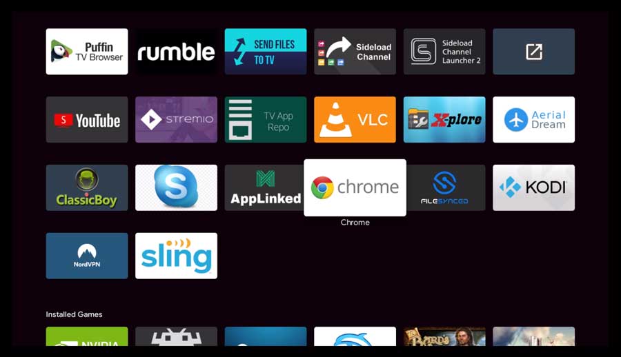 Chrome icon in Android TV app drawer