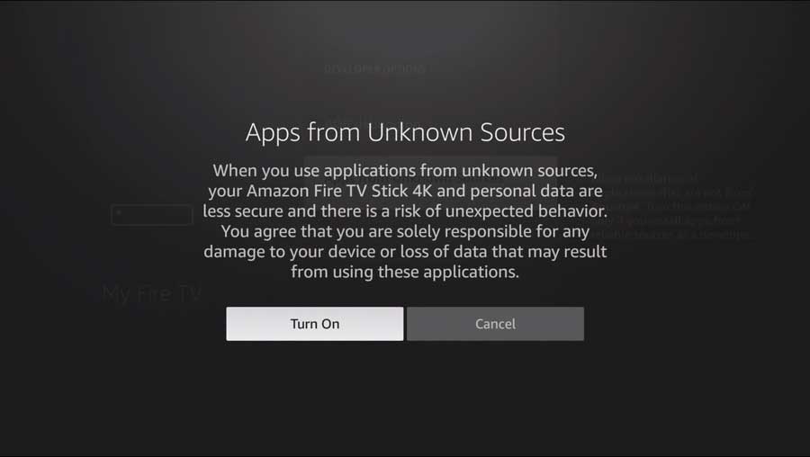 Warning Message Box for Apps from Unknown Sources