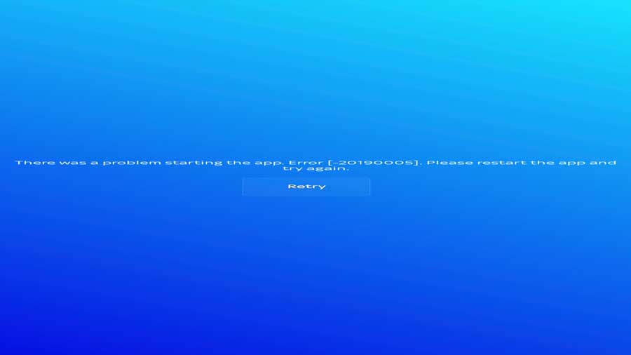 Running Sky Go on Amazon FireStick: Error [-20190005]. Please restart the app and try again.