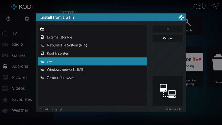 Choose the Sly custom file source