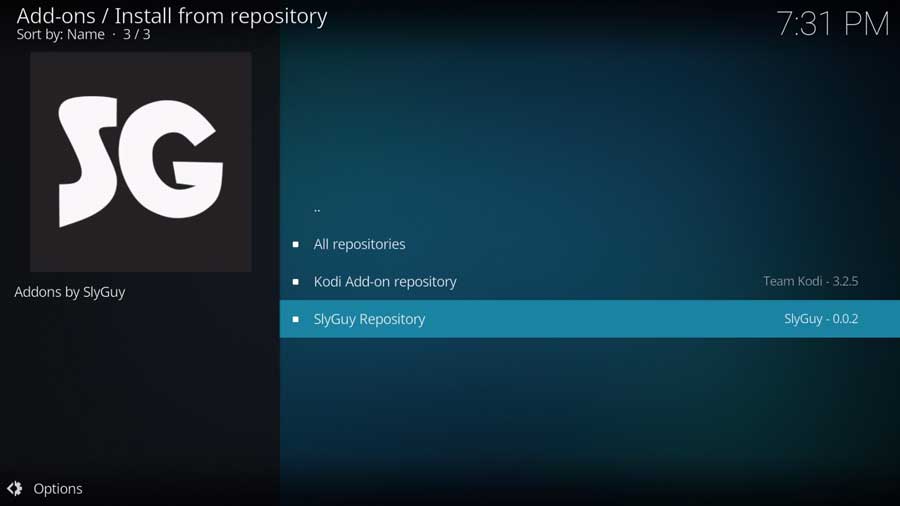 Choose slyguy repository