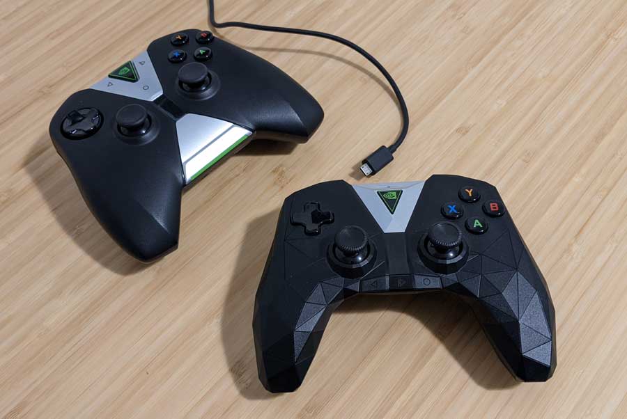 2015 and 2017 NVIDIA Shield controllers with charging cable