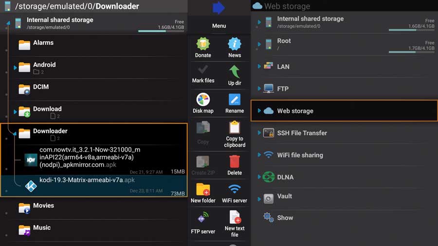 Android TV box Downloader folder