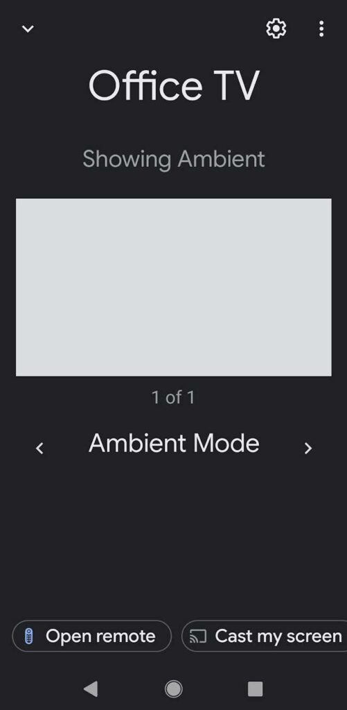 Google Home app showing the Chromecast