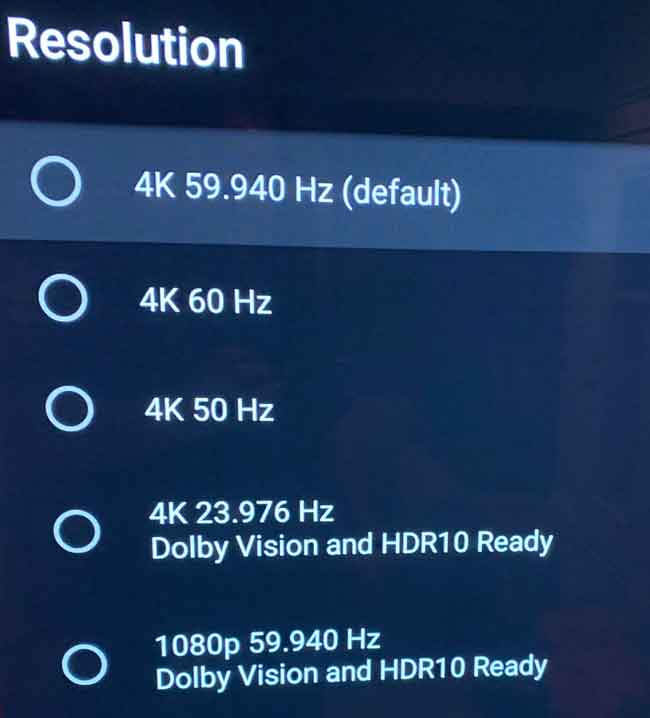 NVIDIA Shield with Dolby Vision & HDR10 Ready resolutions