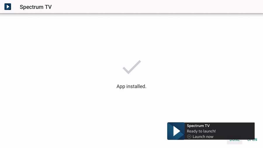 Spectrum TV app installed on FireStick