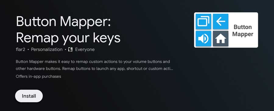 Button Mapper app on the Google Play Store