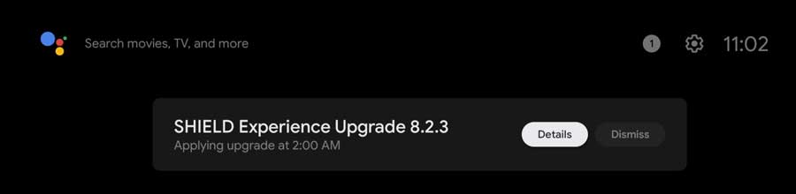 Shield Experience update notification