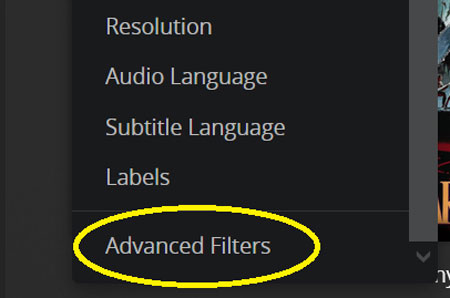 Click on Advanced Filters