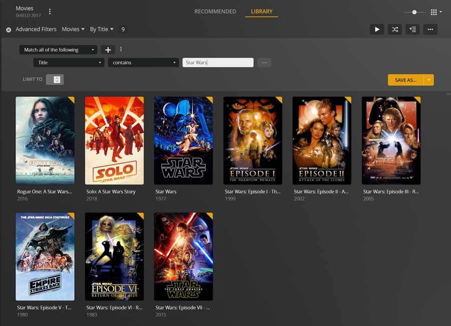 Creating a filter for my Plex Star Wars collection