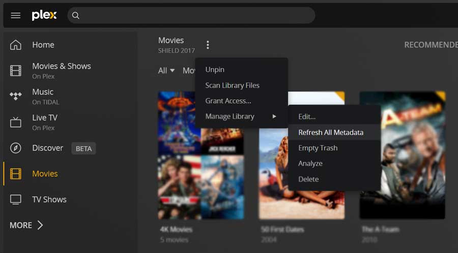 Refresh all Metadata to add subtitles to existing content in Plex