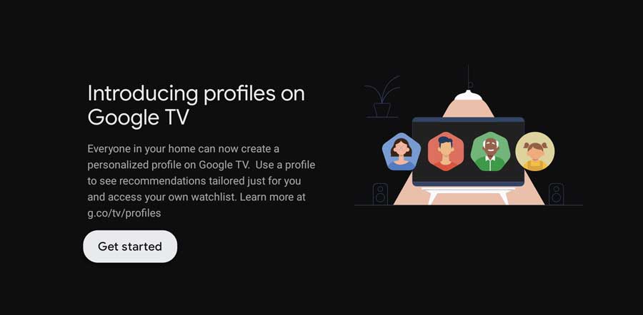 User profiles on Google TV