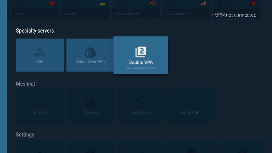 NordVPN's Double VPN specialty servers