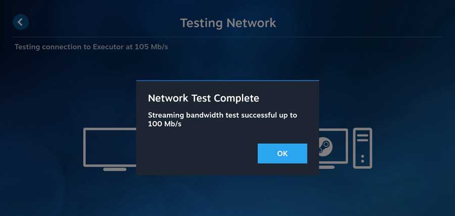 Network test complete
