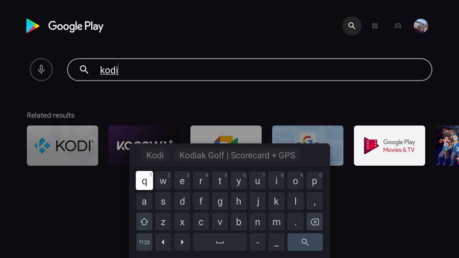 Search for 'Kodi'